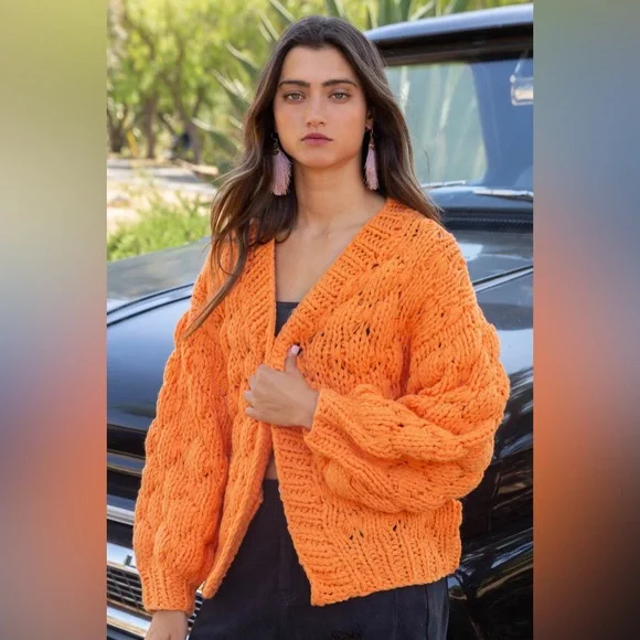 Pol Gorgeous Chunky Knit Cardigan Sweater Coat - Picture 3 of 5